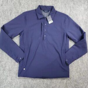 Peter Millar Shirt Mens Small Blue Approach Insulated Snap Shirt Pullover Jacket